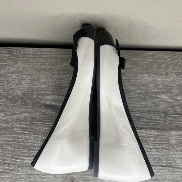 Ferca 81 Ballet Style Wedge Shoes Size EU 39 US 8.5 Ivory Black Patent Cap Italy - Picture 7 of 11